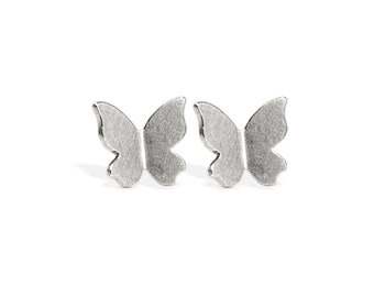 earrings: studs butterfly mini - white gold