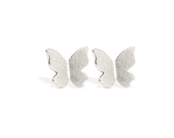 earrings: studs butterfly mini - silver