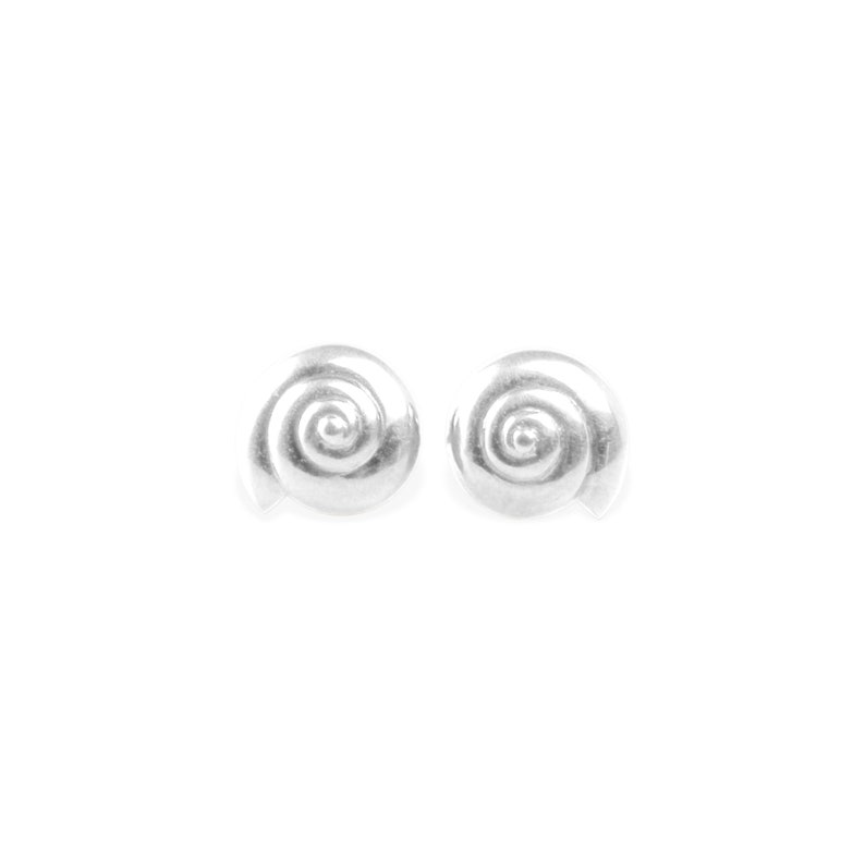 earrings: studs nautilus shell silver image 4