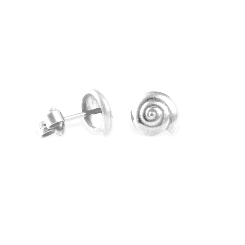 earrings: studs nautilus shell silver image 3