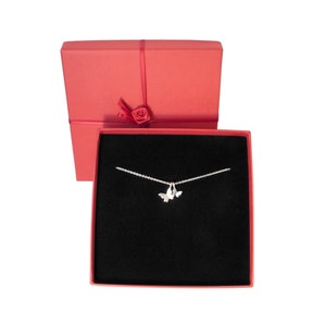 necklace with pendants: butterfly little and mini silver, white gold image 8