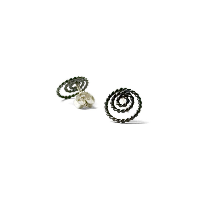 earrings: studs filigree 3er blackened 925 image 4