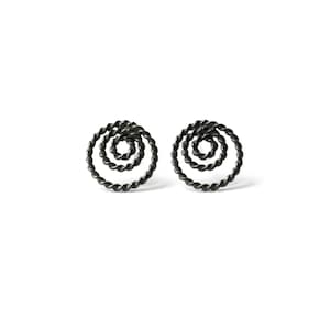 earrings: studs filigree 3er blackened 925 image 1
