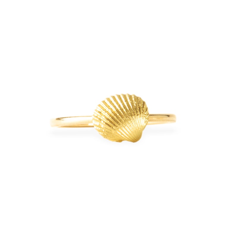ring sea shell 18k gold image 4