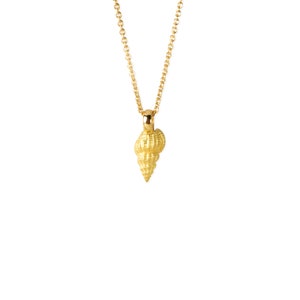 necklace with pendant: auger shell 18k gold image 3