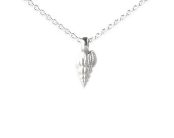 necklace with pendant: auger shell - silver