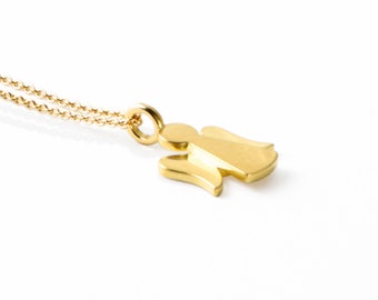 lucky charm: guardian angel necklace - gold