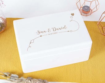Personalisierte Erinnerungskiste als Hochzeitsgeschenk - Erinnerungsbox | Holzkiste - M, XL - Serie Willich Kiste mit Namen & Datum
