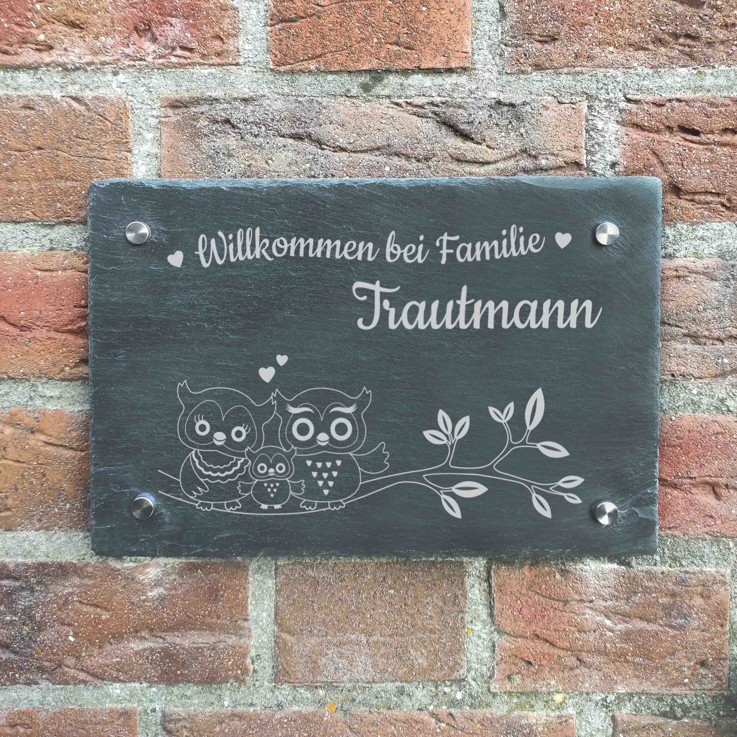 Namensschild Haustr Schiefer