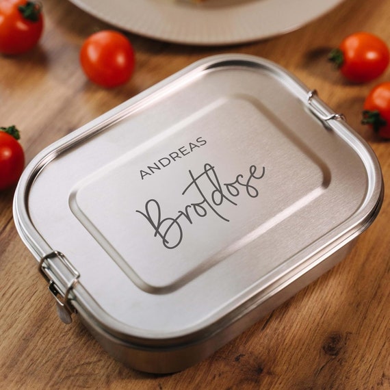 LAUBLUST Personalisierte Brotdose Für Kinder Mit Fächern Aus Edelstahl - Niers, Ca. 1400 Ml Jausenbox - XL