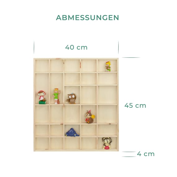 Setzkasten Aus Natur-holz - Holzregal Mit Fächern - Schaukasten Für Sammelstücke in L & XL