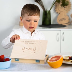 Personalisiertes Besteck für Kinder mit Gravur Kinderbesteck inkl. Holzbox für Mädchen und Jungen Bild 3