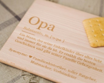 Frühstücksbrettchen Graviert - Lexikon: "Das ist Opa" - ca. 24x15x1cm, Holz FSC®