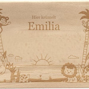 LAUBLUST Frühstücksbrettchen Kinder Personalisiert mit Gravur Dschungel Motiv Geschenk Brettchen 24x15cm, Holz FSC® image 7