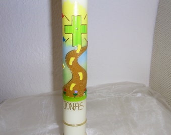 Der Weg 1" communion candle 40/4 cm in ivory or in white