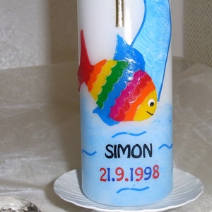 The source with rainbow fish candle 26.5/6 cm. image 3