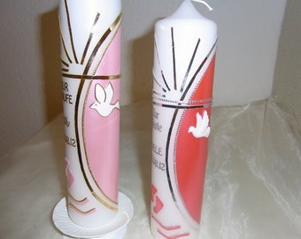 Kerze "Füsschen "  in rot oder rosa