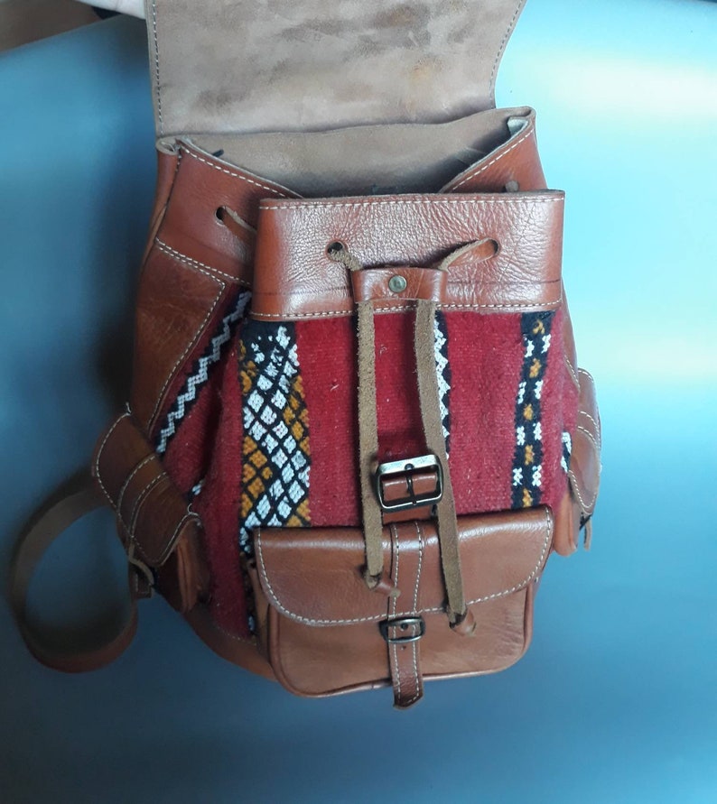Vintage Brown Leather Handmade Backpack Bag