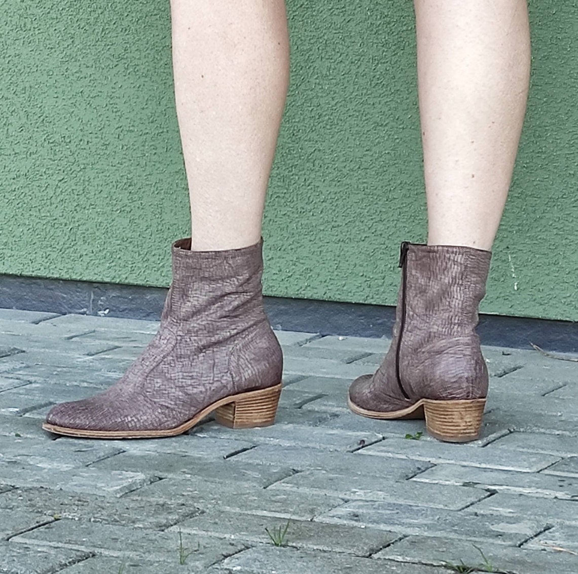 Vintage Genuine Leather Boots Made in Italy Ankle Booties for Etsy