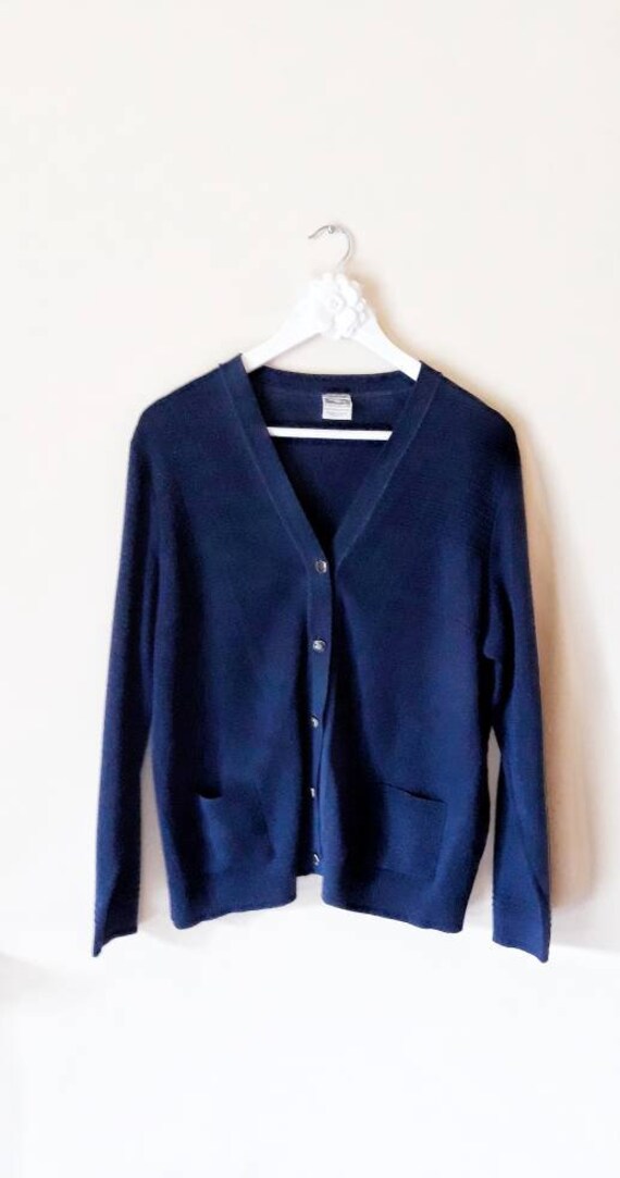 navy blue cardigan