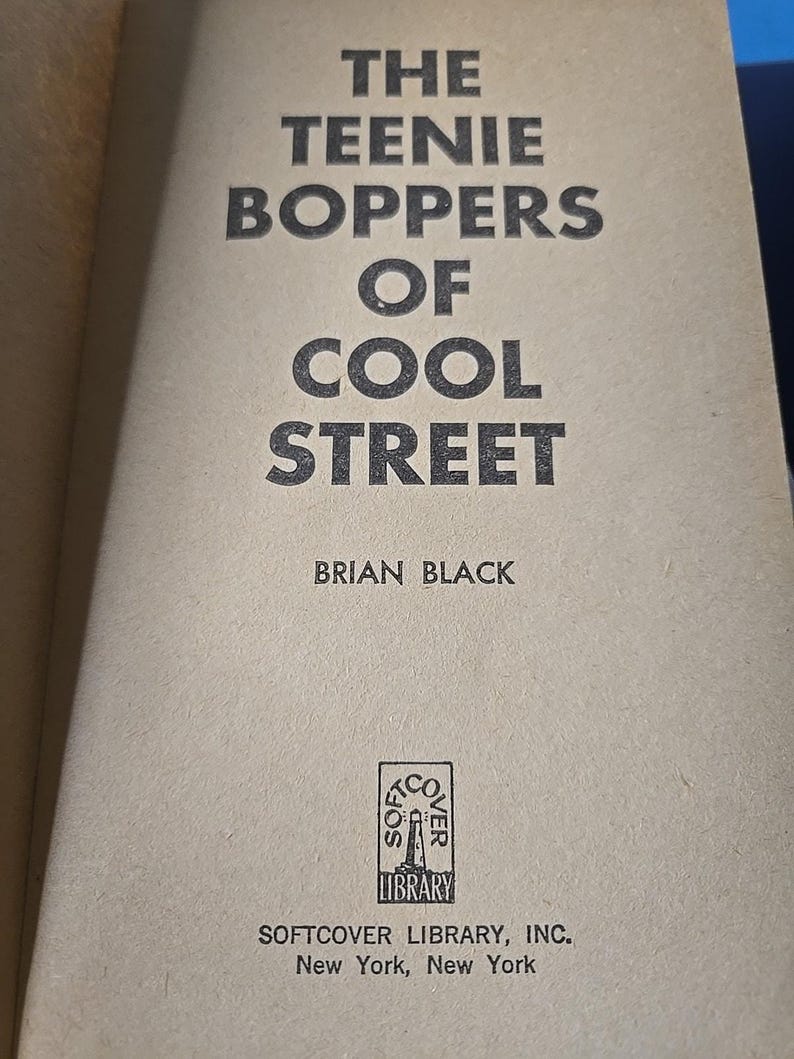 The Teenie Boppers Of Cool St. Brian Black 1967 Softcover Library Pulp Fiction image 6