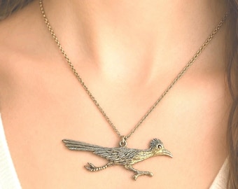 Vintage Roadrunner Pendant Necklace 1/20 12k Gold Chain 18"