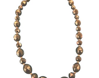 Black Murano Venetian Floral Beaded Glass 16 in Necklace 925 Sterling Silver