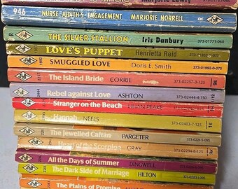 Vintage Harlequin Romance Book Lot Red Edged Paperbacks Cottagecore Decor
