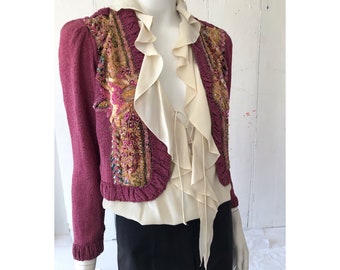 Vintage 1930er Jahre Bolero / perlenbestickte Vintage Krepp Jacke / 1930er Jahre Vintage Abendjacke / Vintage Abendjacke