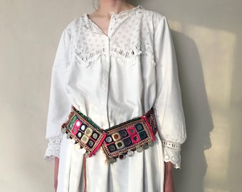 Antique embroidered white dress/Edwardian embroidered white dress/Antique smock dress/1900s white dress/Nightie dress