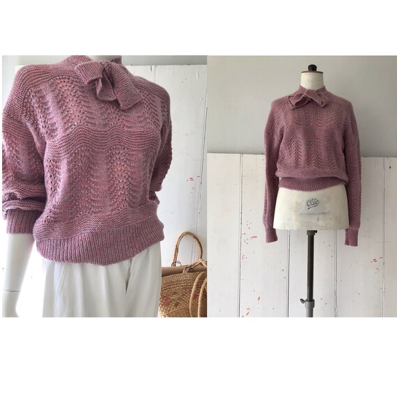 Vintage handknit sweater/ Vintage 1940s style han… - image 9