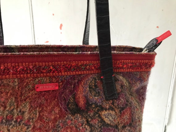 Vintage Carpet Bag by ETRO /designer Bag/ Vintage Paisley Bag