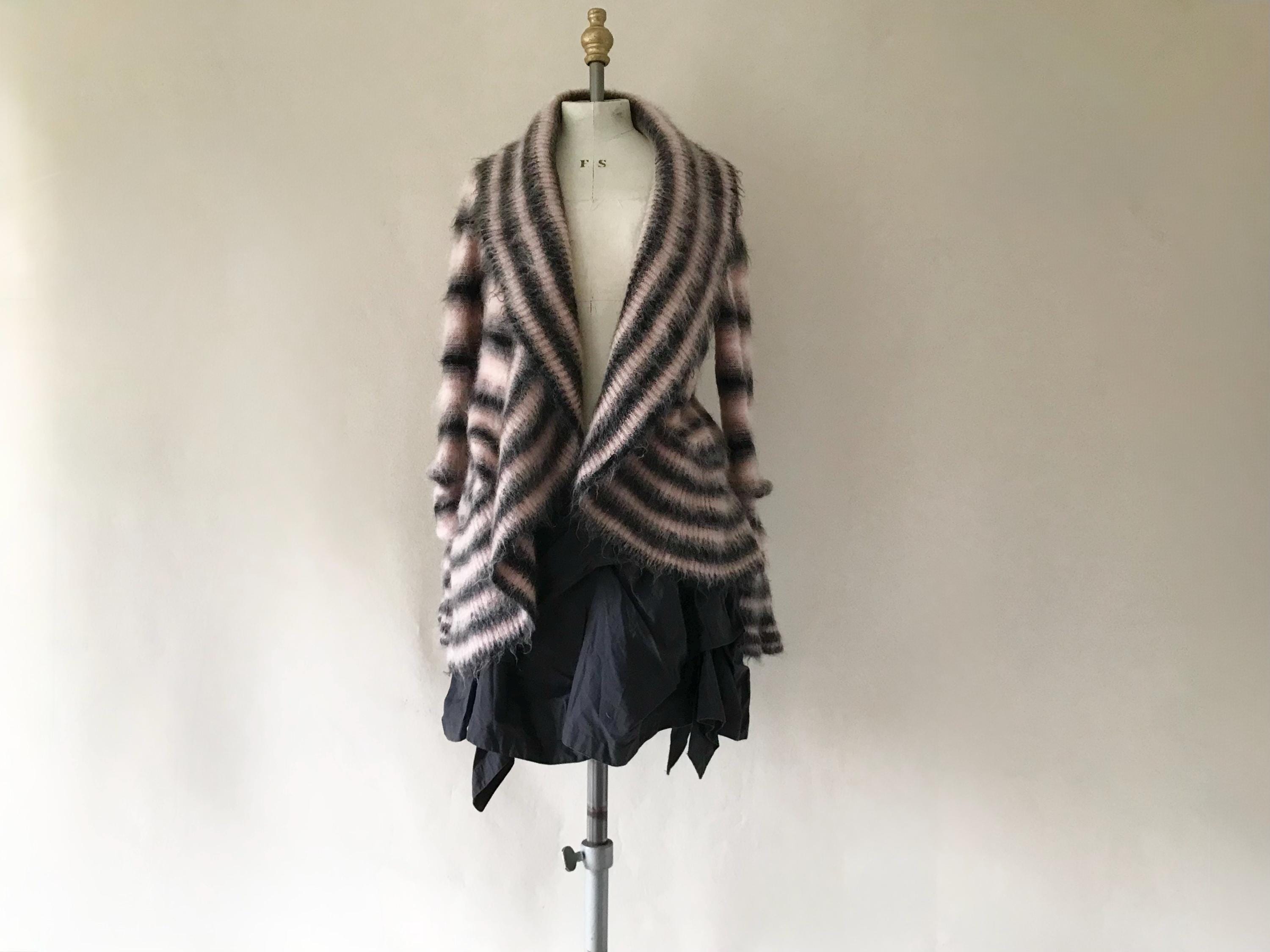 Vintage GIORGIO ARMANI Fuzzy Knit Cardigan/designer Vintage 