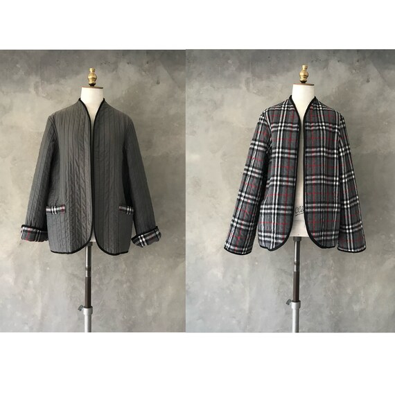 Quilted vintage jacket/ Cocoon coat/ reversible q… - image 2