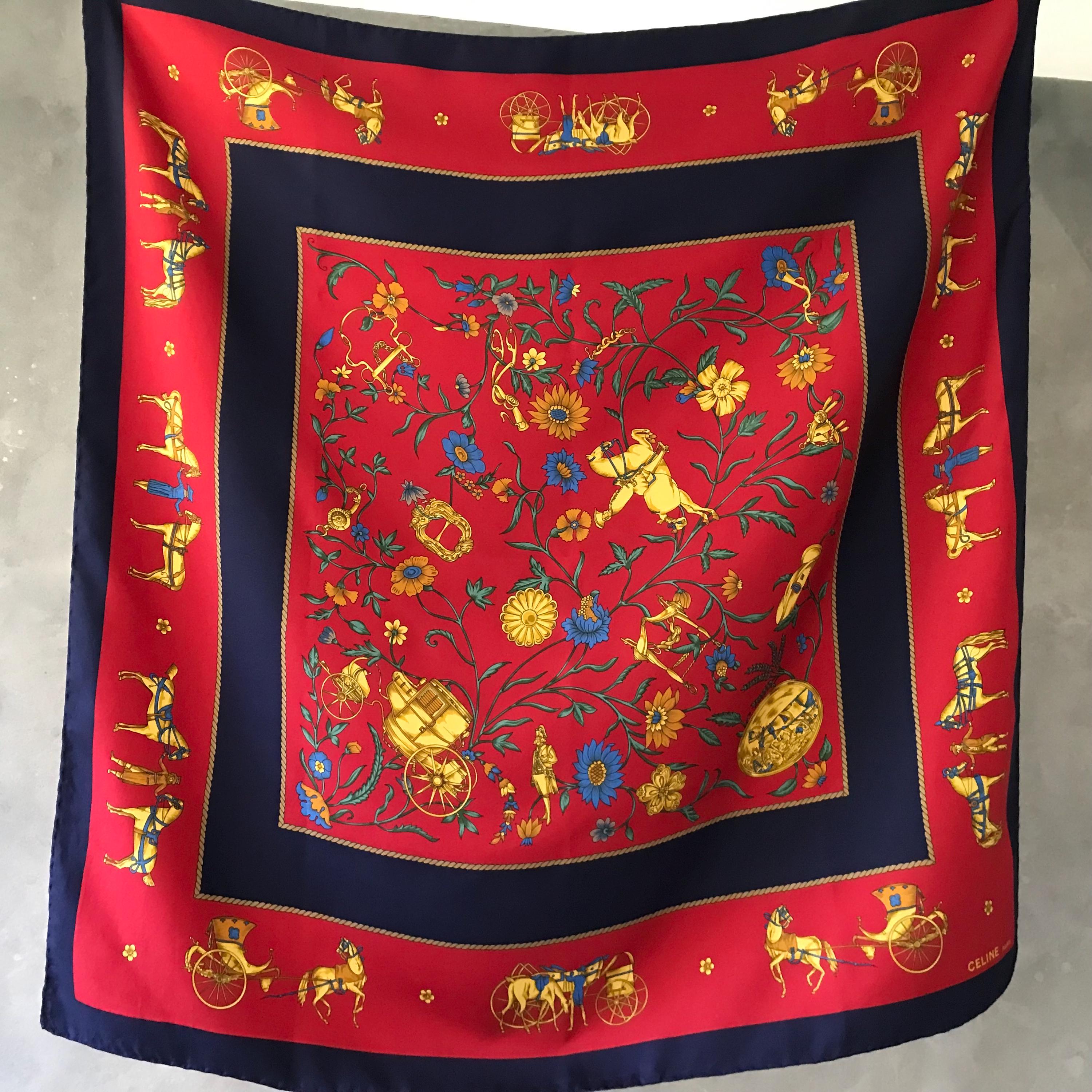 セリーヌ　ヴィンテージスカーフ ヴィンテージ CELINE シルクスカーフ/デザイナー シルクスカーフ