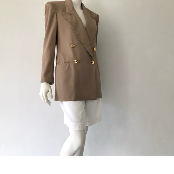 Vintage wool jacket by GIANFRANCO FERRE/Designer vintage jacket/Double breasted wool blazer/Boyfriend style jacket/Italian designer jacket