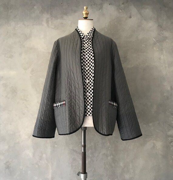 Quilted vintage jacket/ Cocoon coat/ reversible q… - image 7