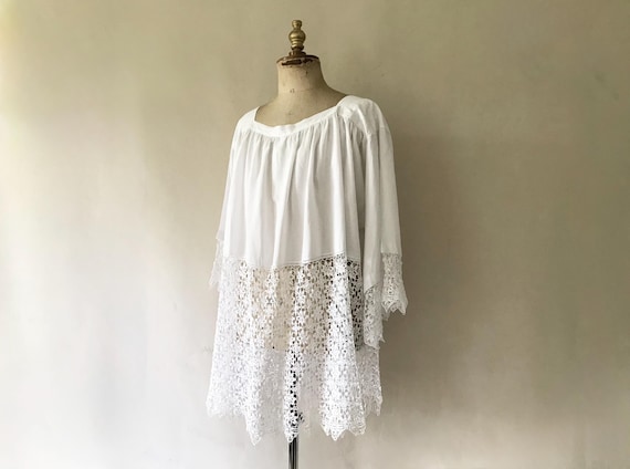 Antique Lace Trimmed Smock/beautiful Vintage Church Smock