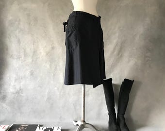 スカート 00s goa Long flare cargo skirt archive Brand] GOA 00's Parachute Flare Cargos with Suspenders (RARE