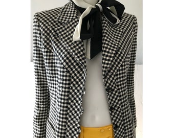 Vintage VALENTINO Jacke / Designer Vintage Jacke / Vintage Karojacke / Vintage schwarz-weiße Jacke / Vintage Valentino