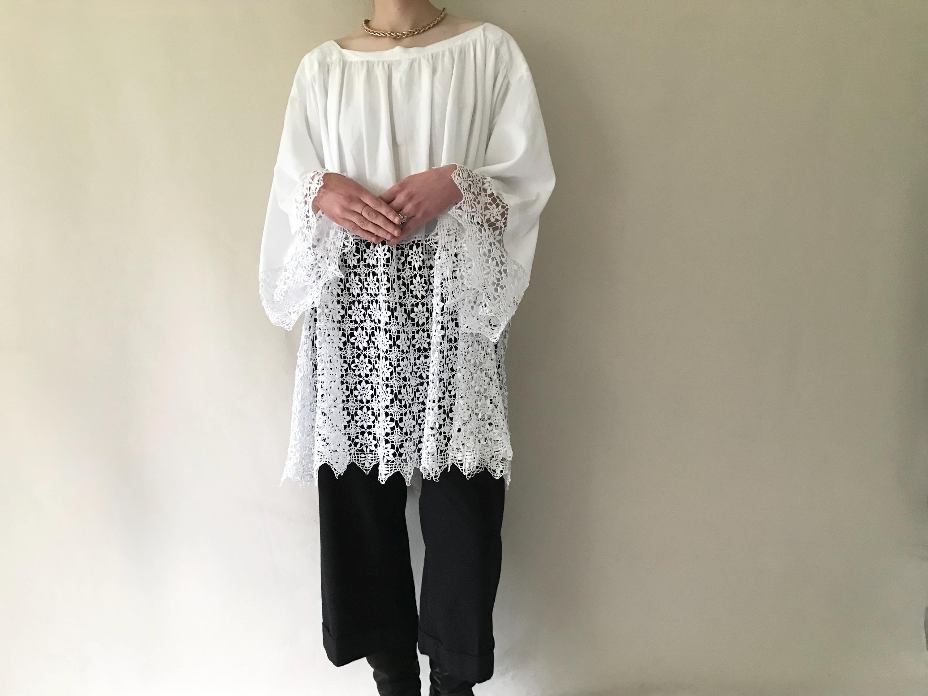 トップス antique church smock Antique Lace Trimmed Smock/beautiful Vintage Church Smock