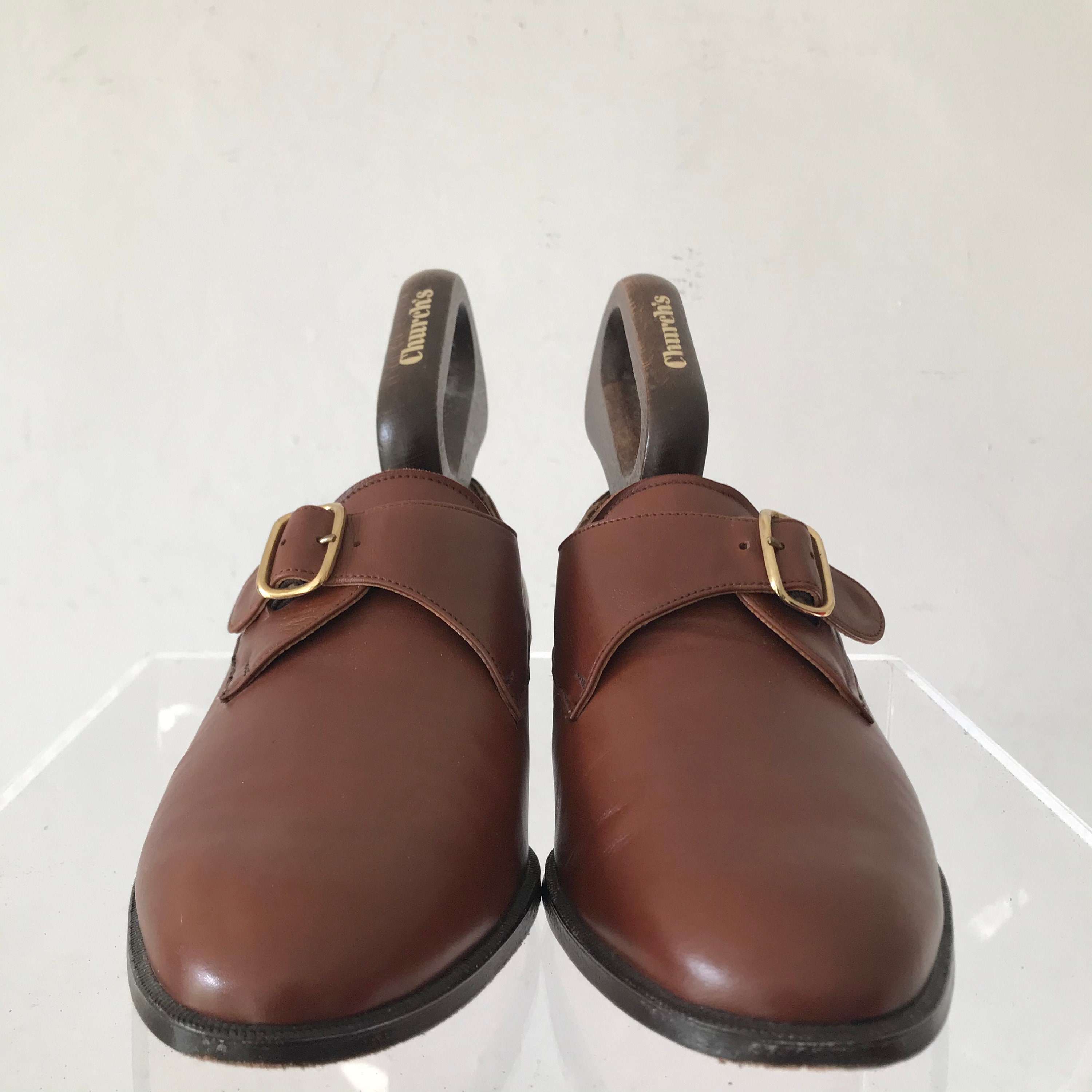 Vintage CHURCHS Monkstrap Brown Leather Shoes/ Vintage - Etsy UK