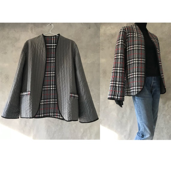 Quilted vintage jacket/ Cocoon coat/ reversible q… - image 8