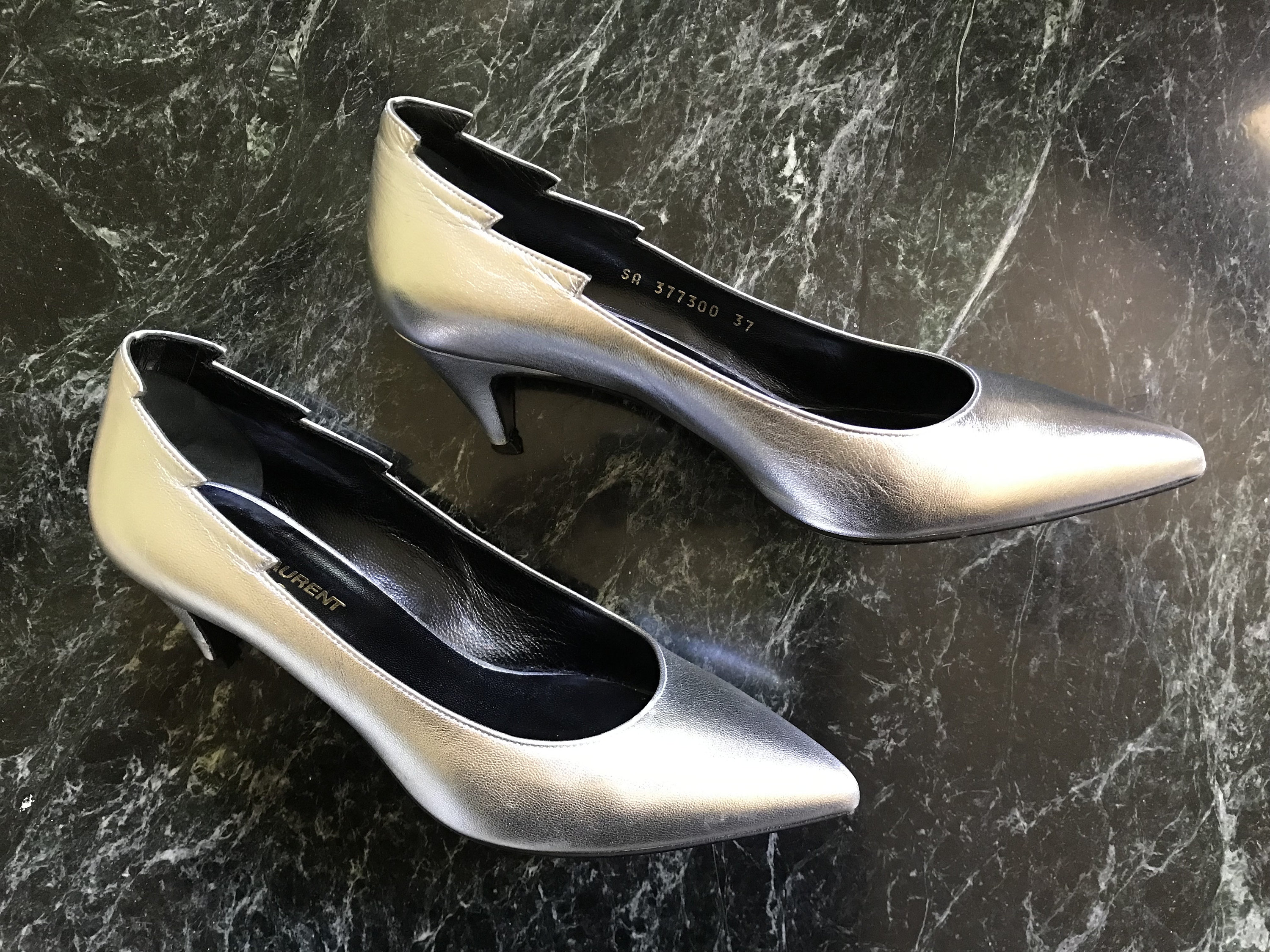 サンローラン　パンプス　シルバー　37 ヴィンテージ サンローラン シューズ / ヴィンテージ YSL