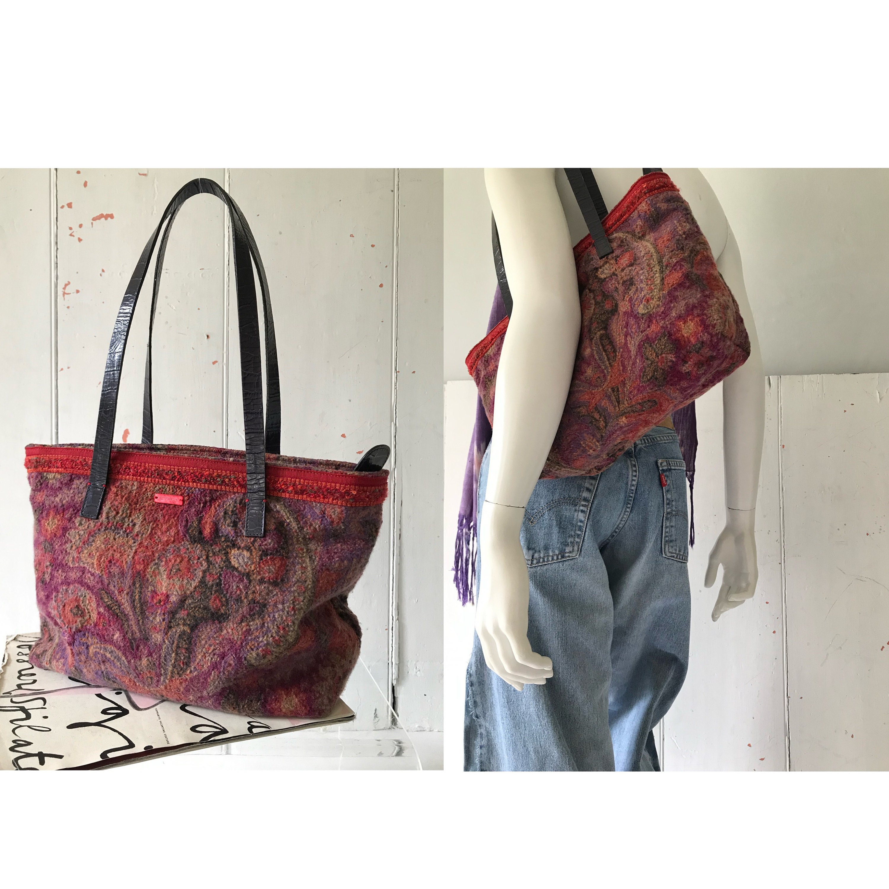 Vintage Carpet Bag by ETRO /designer Bag/ Vintage Paisley Etsy