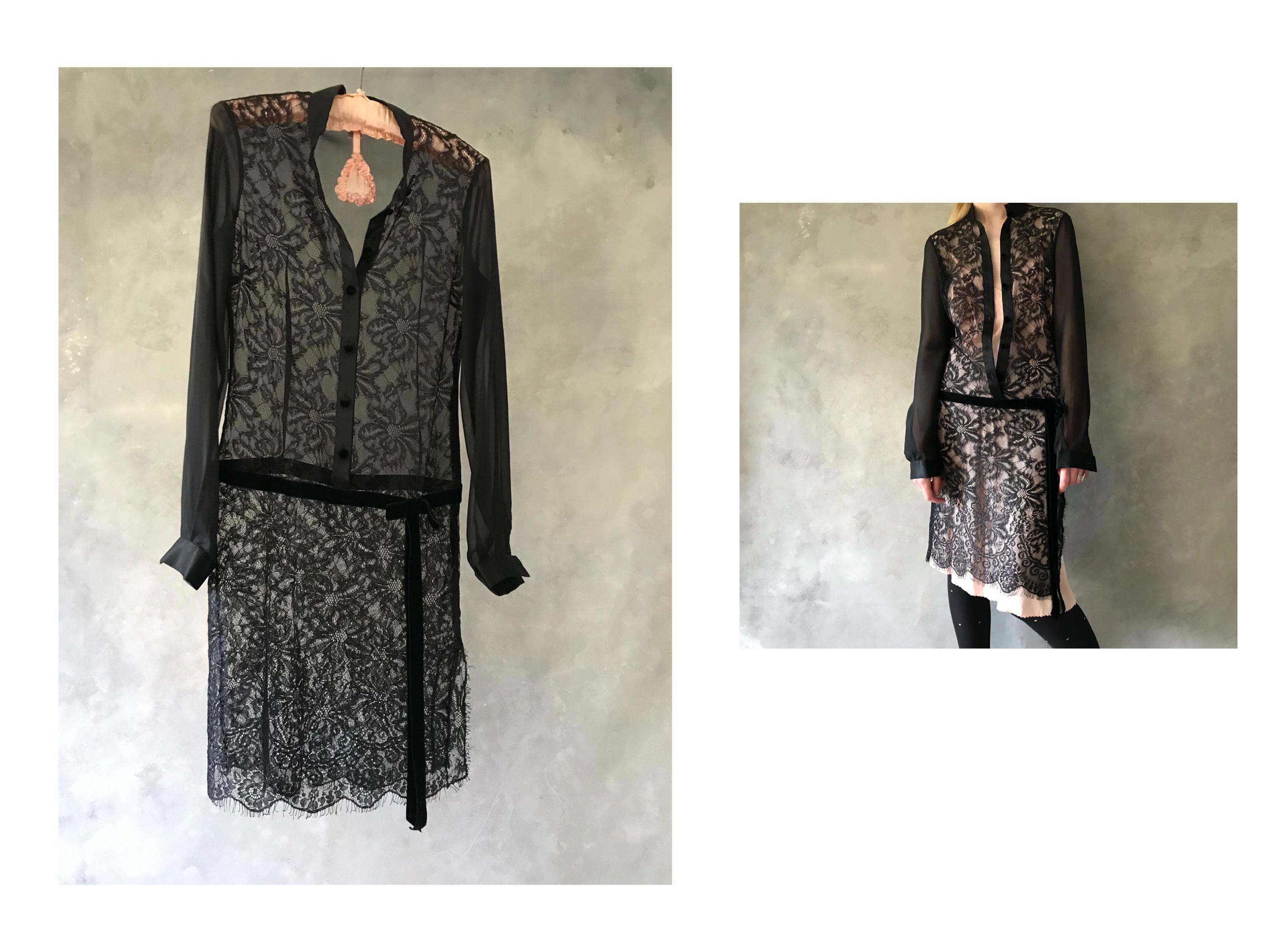 Vintage DOLCE and GABANNA Black Lace Dress /D&G Lace Mini/designer