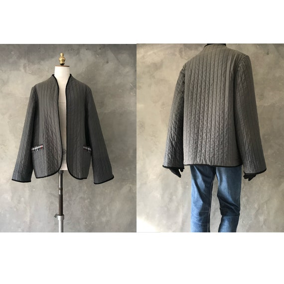 Quilted vintage jacket/ Cocoon coat/ reversible q… - image 5