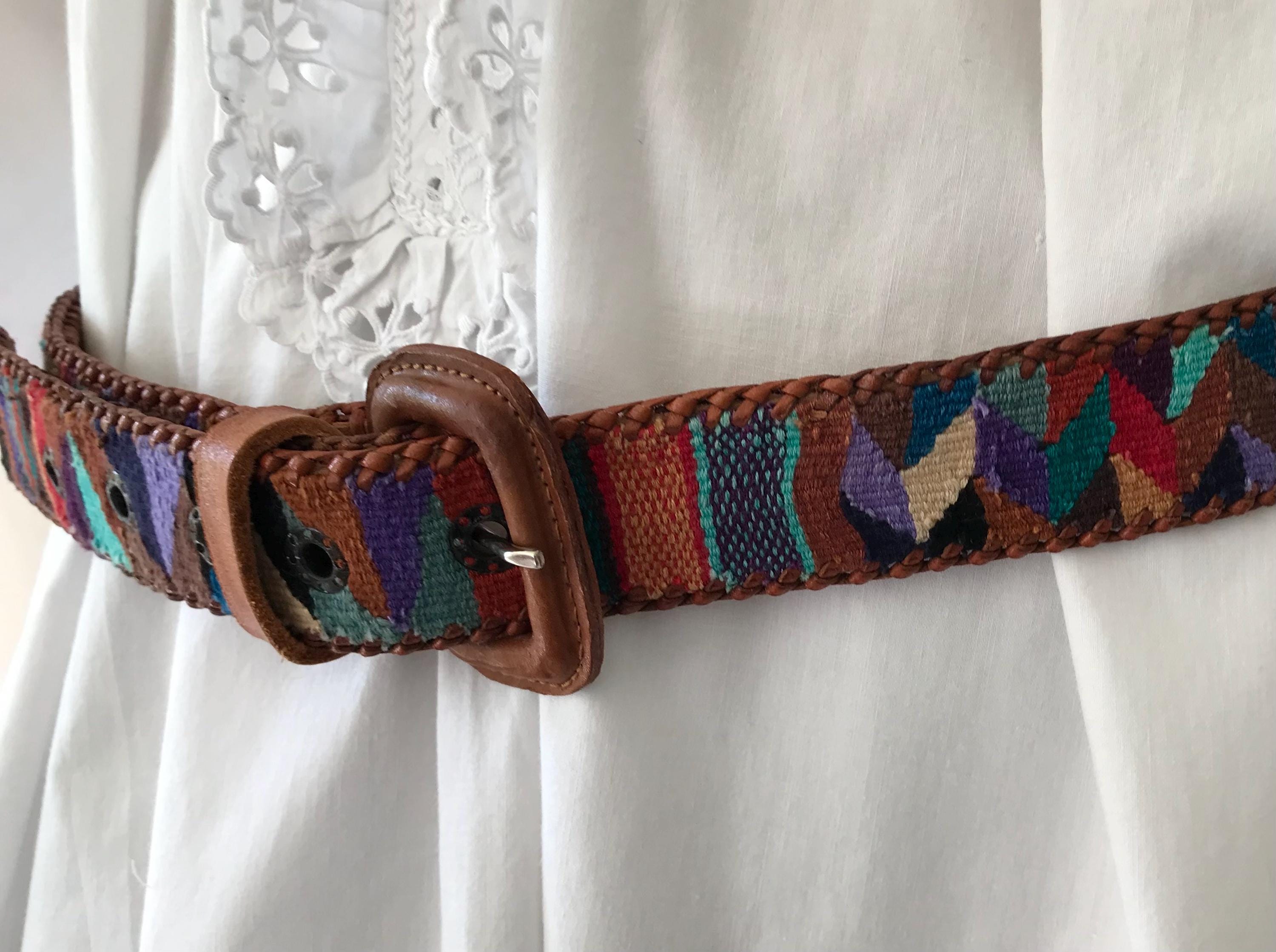 Vintage Kilim Belt/handmade Woven Belt/hand Made Leather  display picture 3