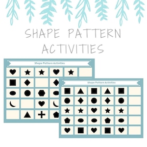 Printable Shape Pattern Activities; Kids Activities and Learning