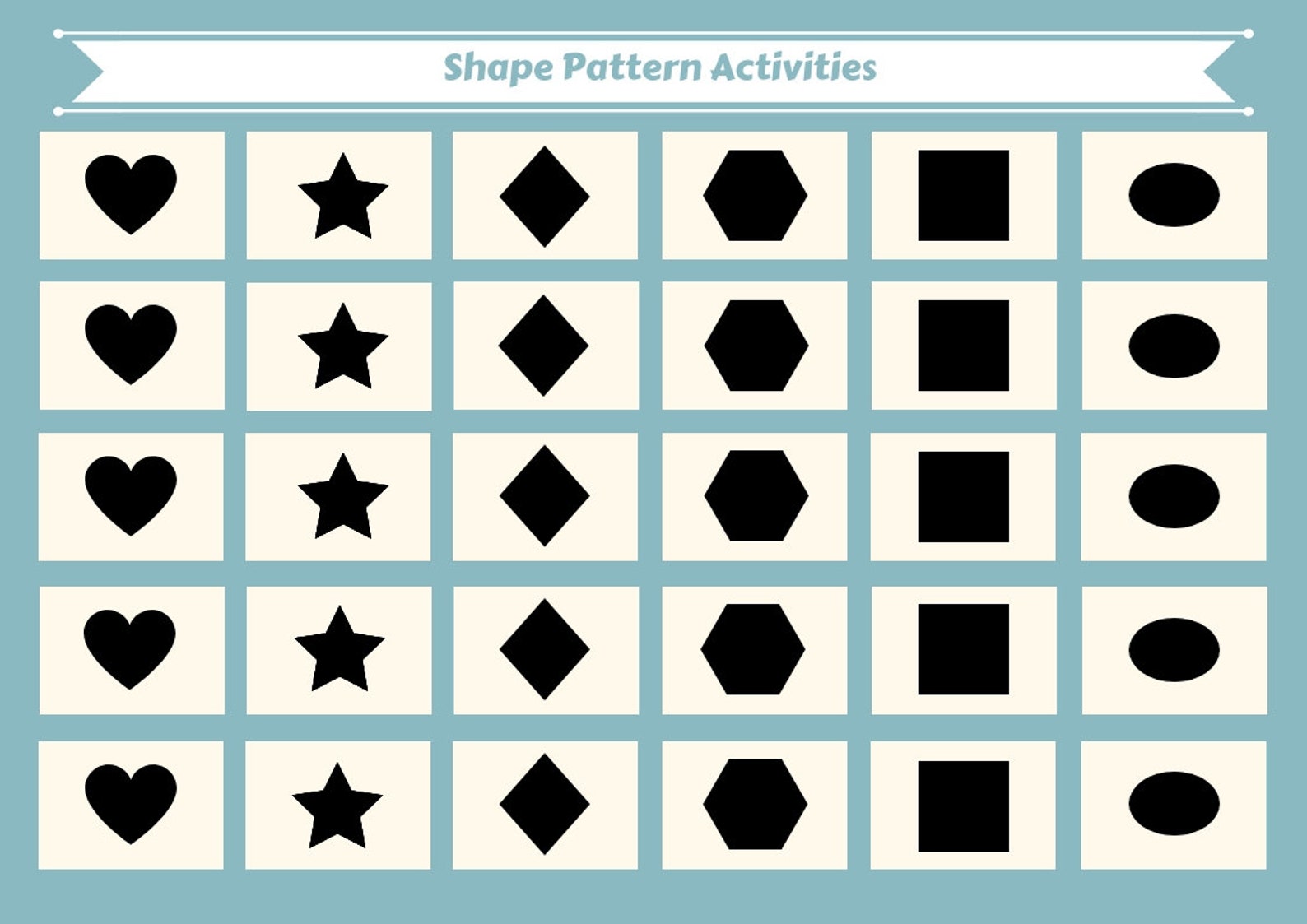 Printable Shape Pattern Activities Kids Activities and Learning - Etsy